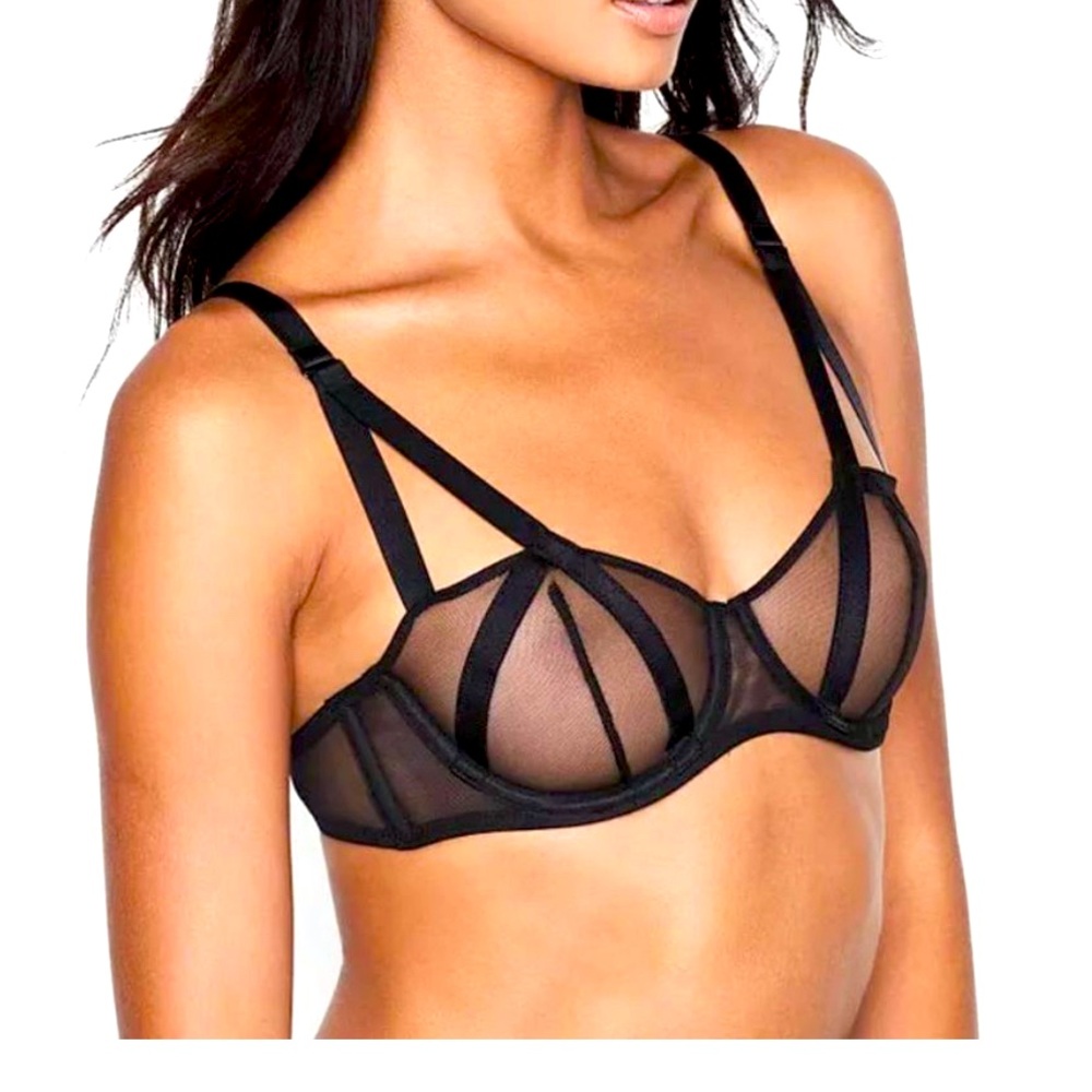 Victoria's Secret LUXE LINGERIE Unlined Mesh Balconette Bra
